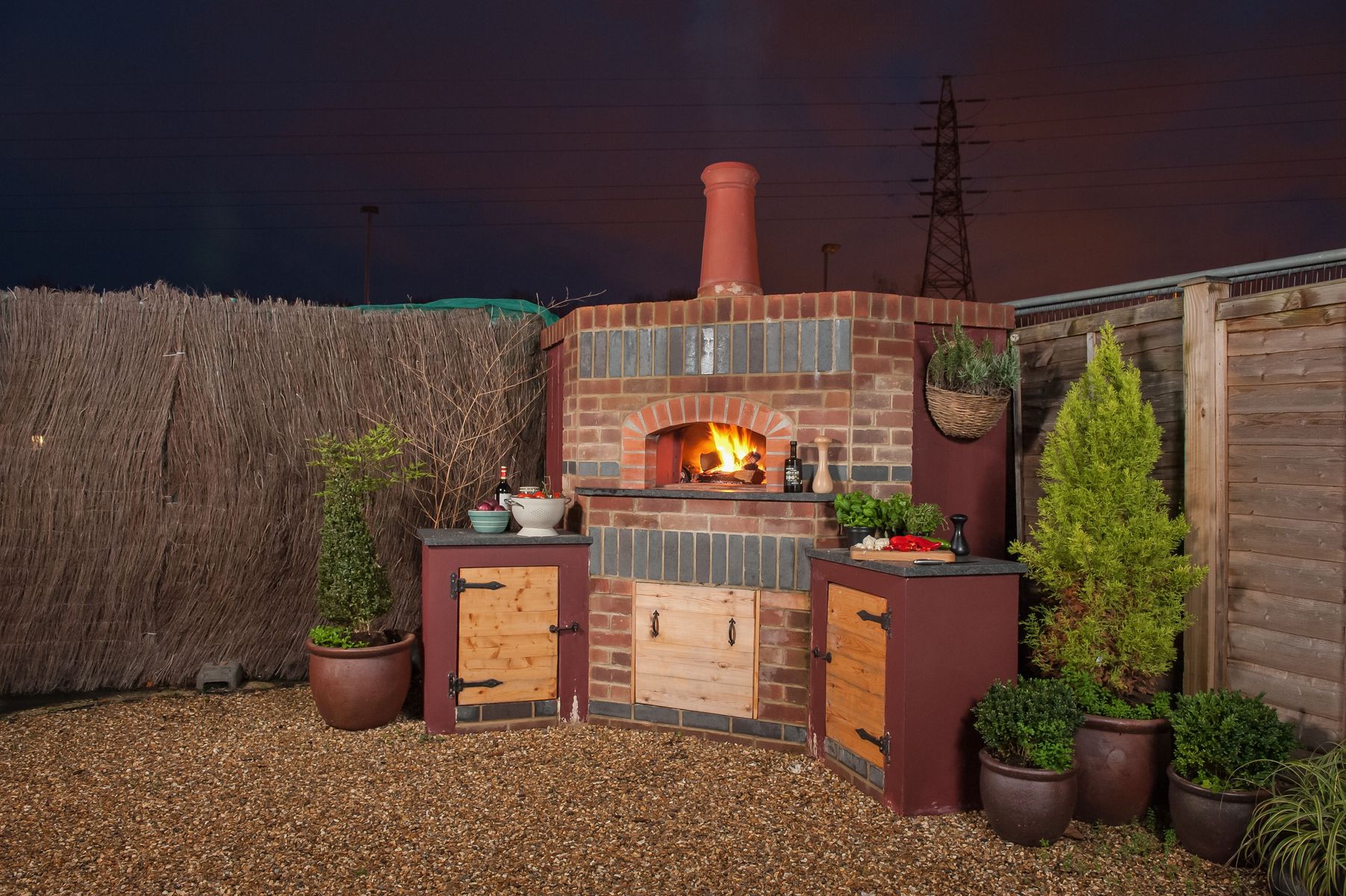 A Valoriani wood fired pizza. oven garden installation.