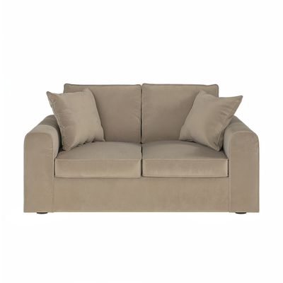 Solace+Co Ainsley 2 Seater Sofa Beige Velvet