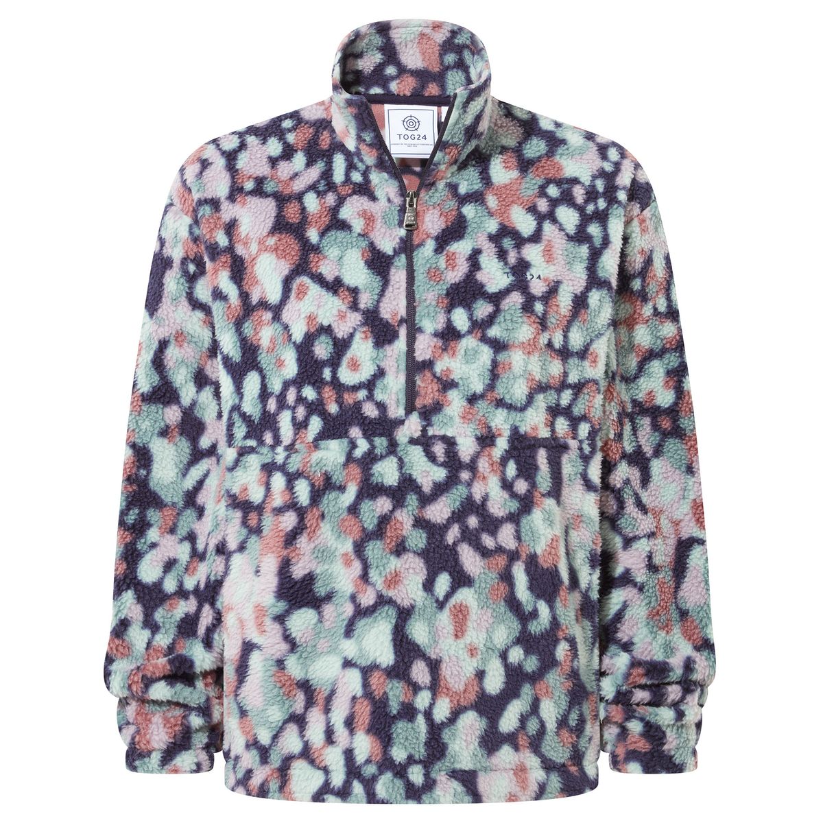 Sara Women's Sherpa Fleece - Burgundy Oversized Camo Print