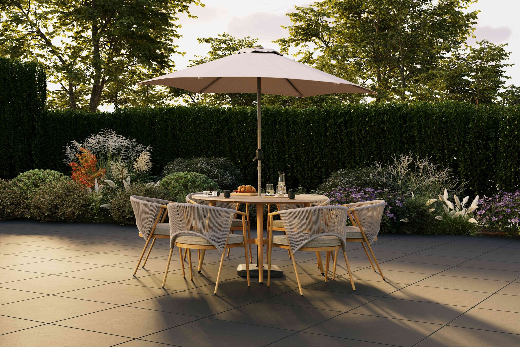 Charles Bentley - Almada 6 Seater Dining Set