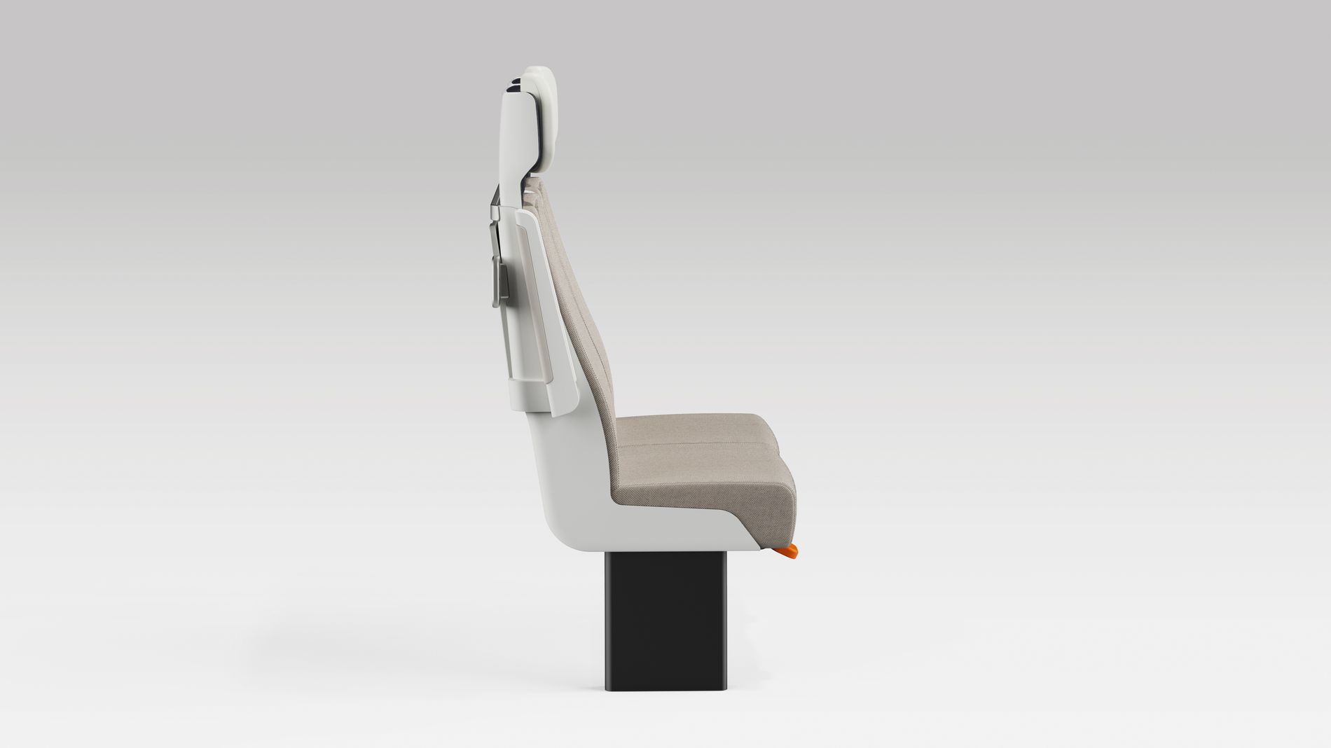 Side profile of a pair of ALIZÉ rail seats with arms raised.