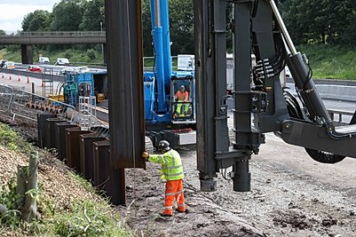 Infrastructure widening work being carried out by Sheet Piling (UK) Ltd
