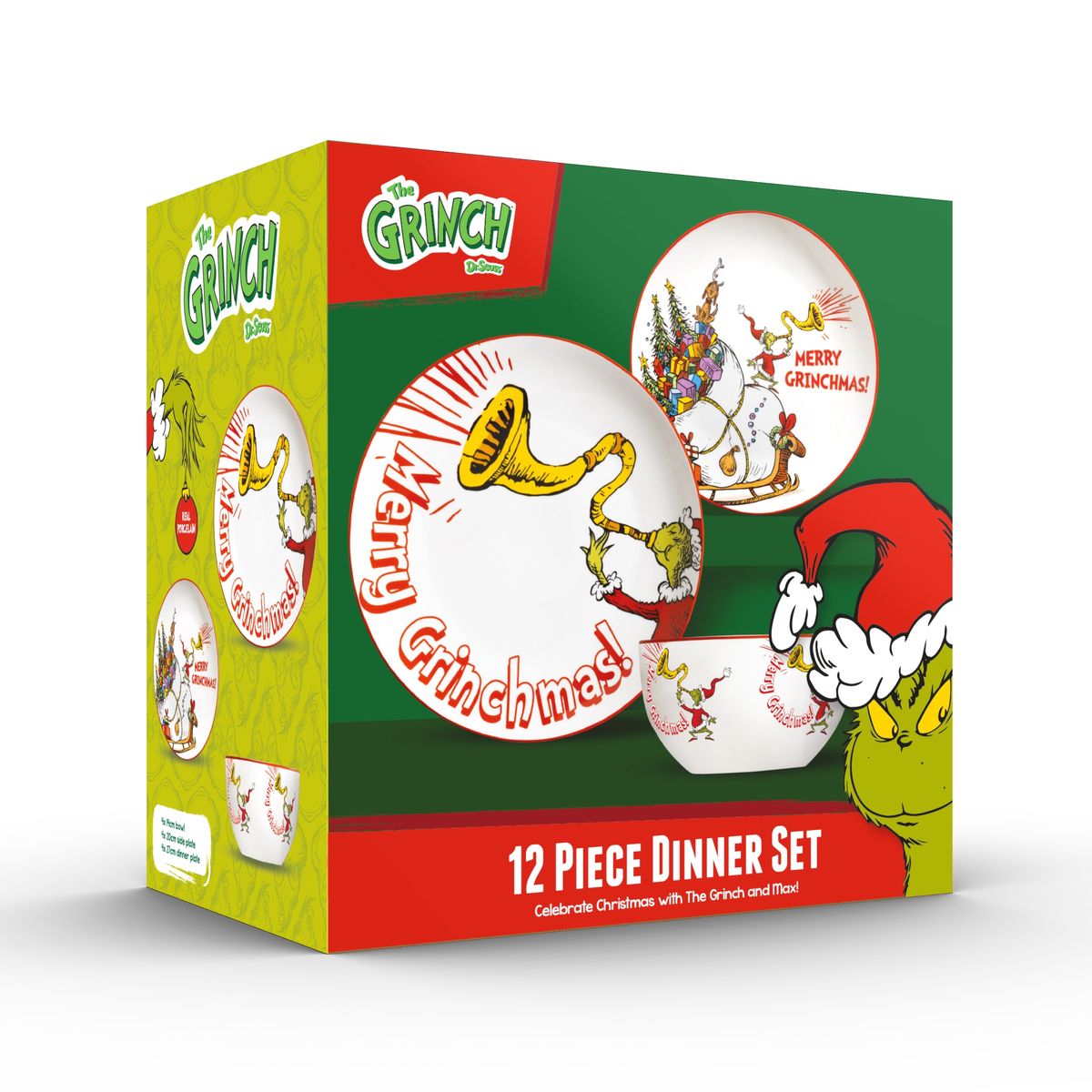 12PC MERRY GRINCHMAS DINNER SET