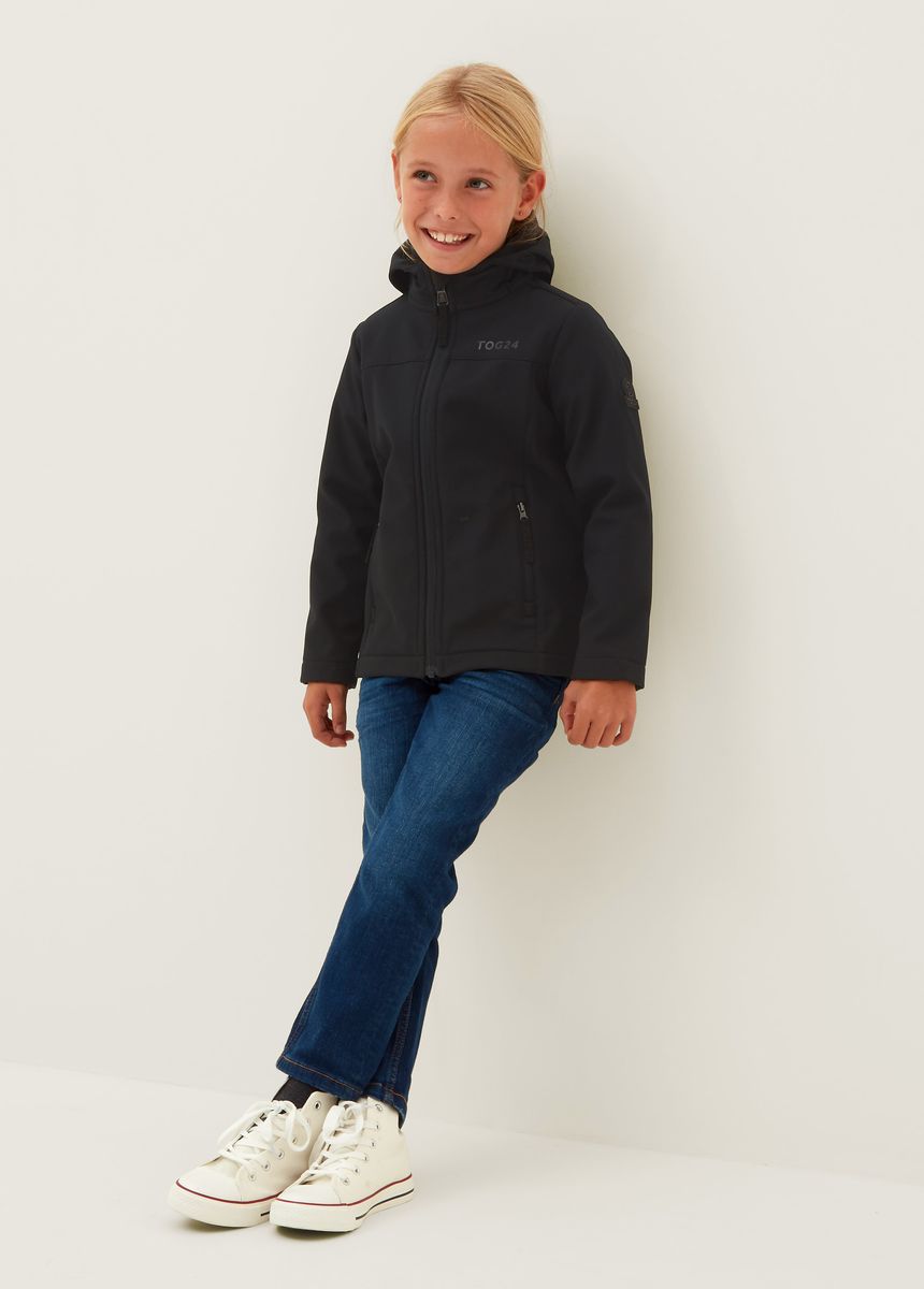 Koroma Kids Softshell Hooded Jacket - black 
