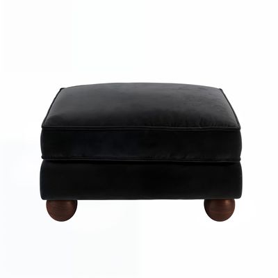Solace+Co Addison Footstool - Black Velvet