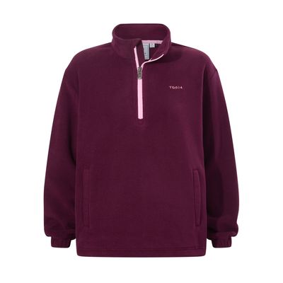 Sachs Womens Midweight Half Zip Fleece Pullover - Aubergine