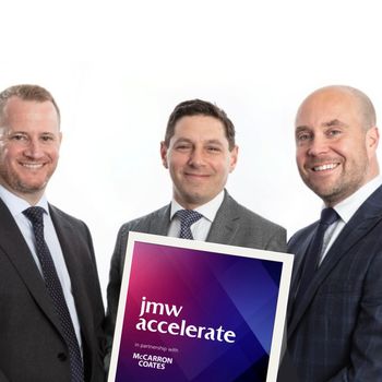 McCarron Coates directors, Ian McCarron (left), Luigi Maggio and Paul Coates, launch the new Accelerate insurance product that can offer valuable protection to businesses for whom an O licence is essential.