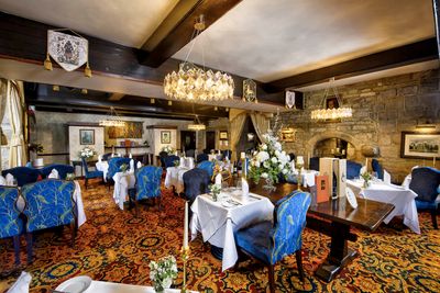 Josephine's restaurant at Langley Castle - a hotel and restaurant in Northumberland UK housed in a medieval, fortified castle (pic 2026)
