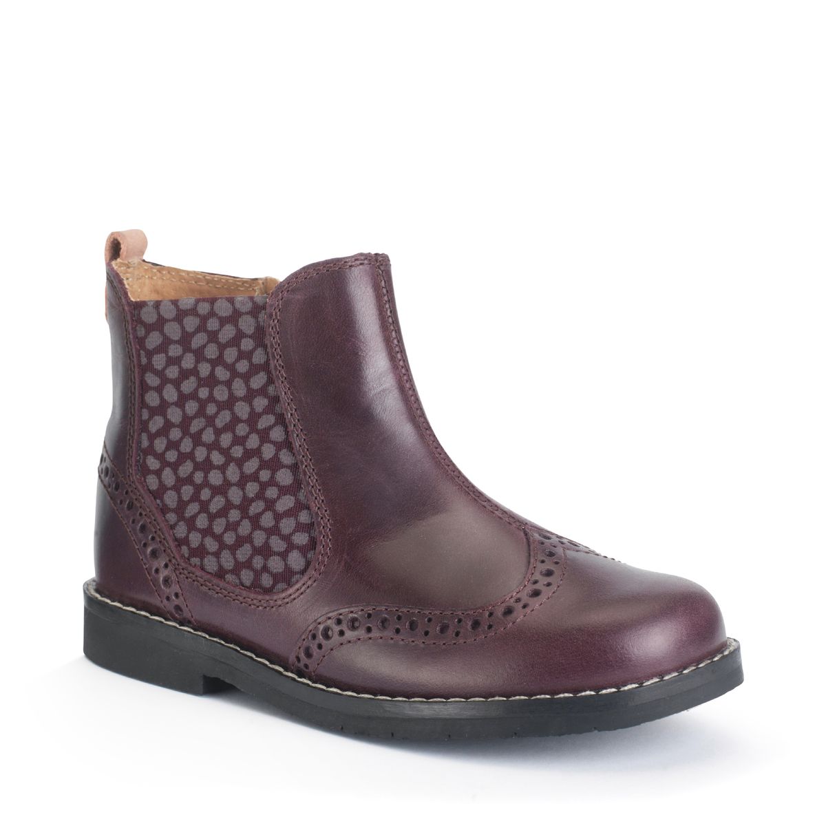 Start-Rite Bramble Burgundy leather girls zip-up Chelsea boots