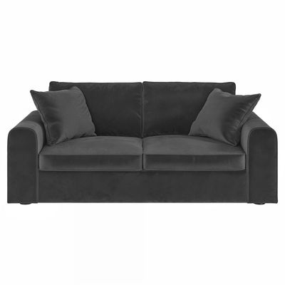 Solace+Co Ainsley 3 Seater Sofa Charcoal Velvet