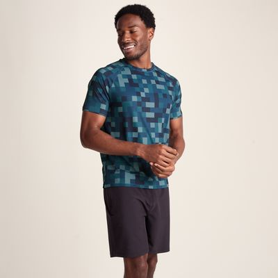 Rayan Men's Performance T-Shirt - Inky Blue Pixel Print