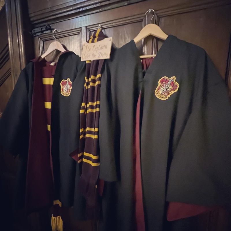 Robes awaiting children arriving for Wizardly Wonderful breaks at Langley Castle Hotel