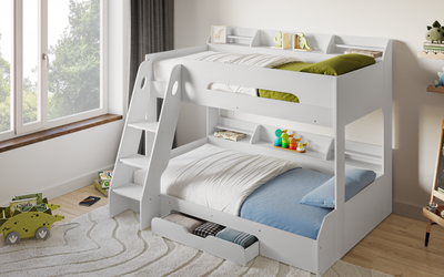 Flair Flick Triple Storage Bunk Bed White