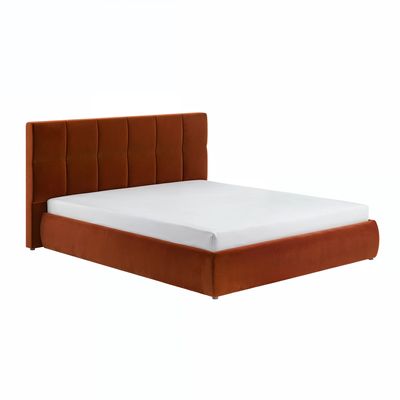 Solace+Co Mika Ottoman Bed Burnt Orange Velvet