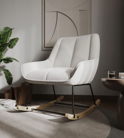 Flair Isabelle Boucle Rocking Chair Cream