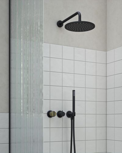 Wall Mounted Shower Mixer in Soft Black