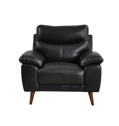 Vantage Genuine Leather Black Armchair