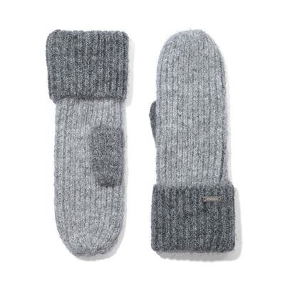 Daz Brushed Colour Block Knit Mitten - Light Grey Melange