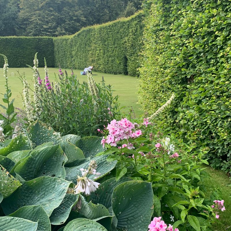 Secluded areas of the gardens at Levens Hall and Gardens, the South Lakes, Cumbria.