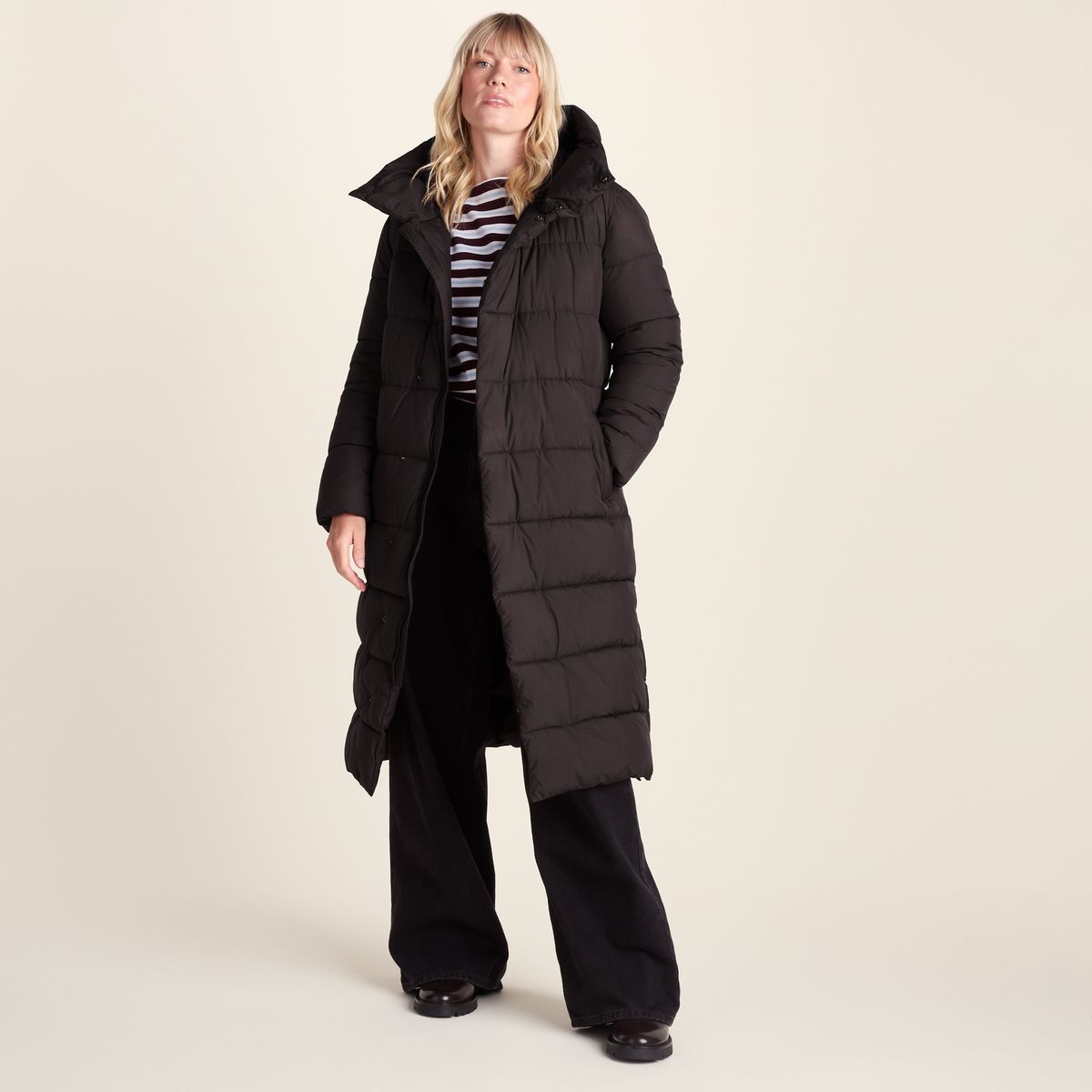 Bartlett Womens Longline Insulated Padded Coat - Chocolate Brown