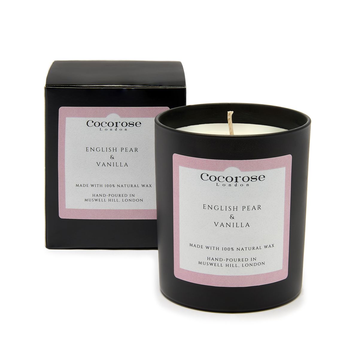 English Pear & Vanilla Natural Wax Candle from Cocorose London