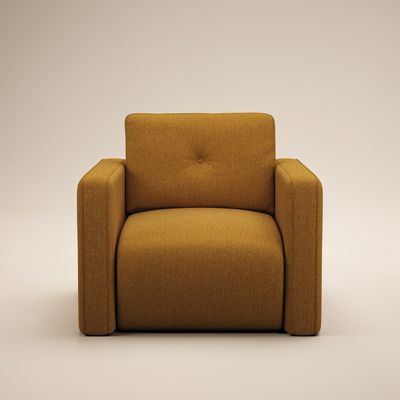 Solace+Co Wilfie Chenille Armchair - Mustard