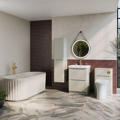Ella Fitted Furniture Collection & Lira Oval Freestanding Bath