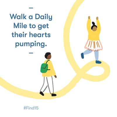 Start-Rite #Find15 - Walk a Daily Mile to get their hearts pumping.