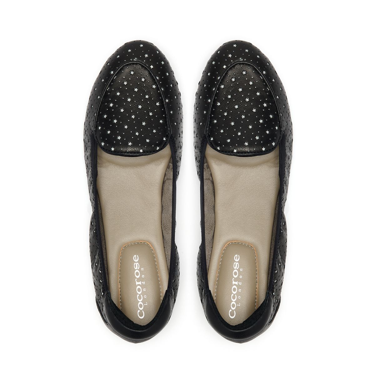 Cocorose Clapham Black with Silver Stars loafer