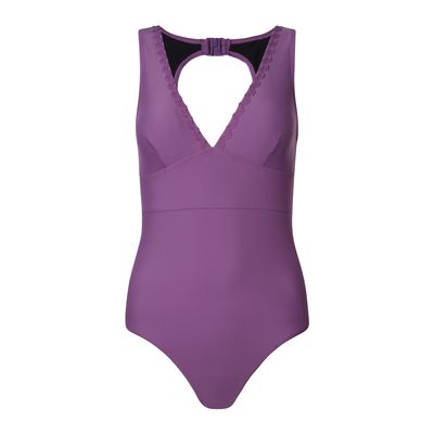 Katerina Women's One Piece Mesh Lined Swimsuit - Orchid