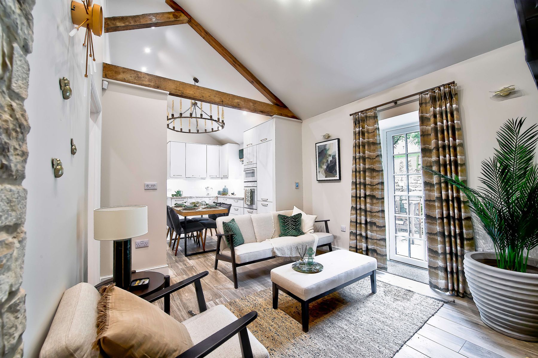 Lounge area at the Toll Bar Luxury Villa at Langley Castle, Northumberland, UK