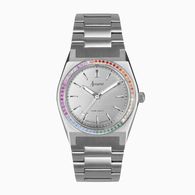 Accurist Origin watch with rainbow stone set case