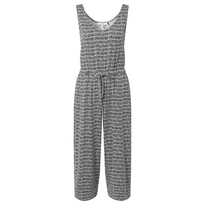 Emmie Women's Jumpsuit - Black & White Dash Print