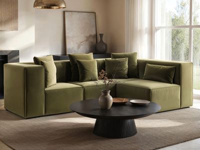 Solace+Co Anders Right Corner Modular Sofa Velvet - Olive
