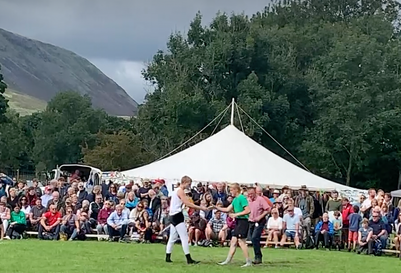 The Cumberland and Westmorland wrestling ring at Grasmere Lakeland Sports and Show.