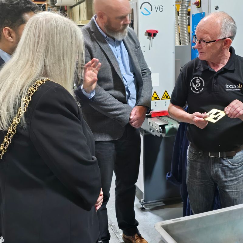 Chris Turner, General Manager Focus SB gives factory tour 