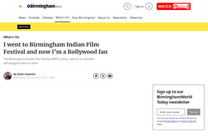 Screencapture of BirminghamWorld