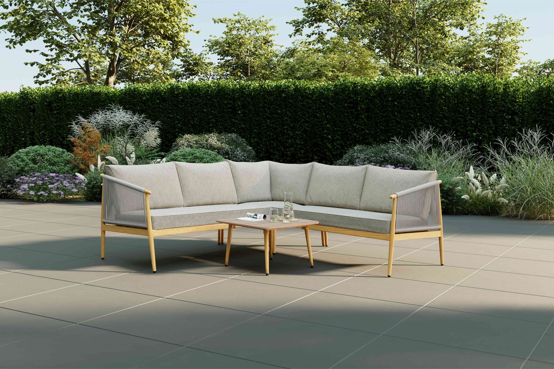 Charles Bentley - Almada 4-5 Seater Corner Lounge Set