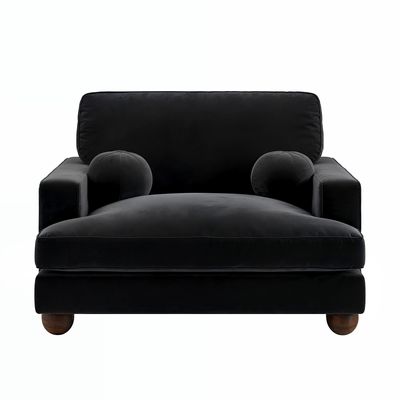 Solace+Co Addison Loveseat - Black Velvet