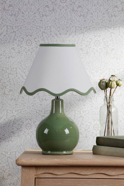 Bramhope Table Lamp Green With Shade
