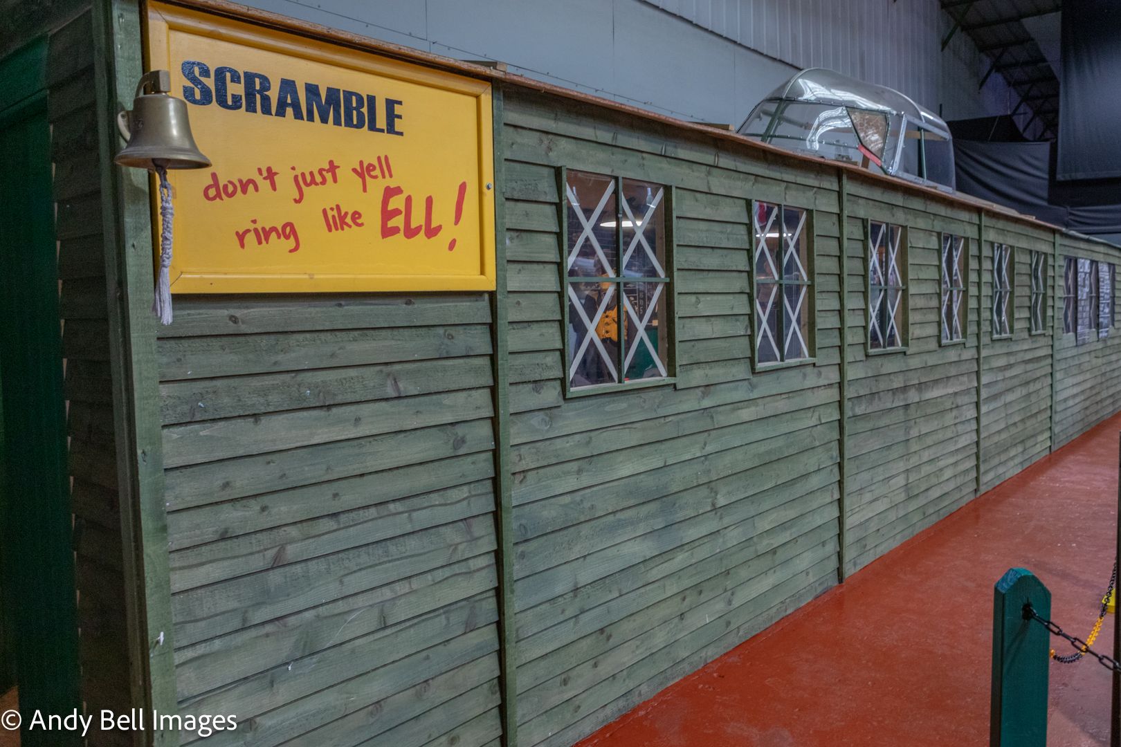 Outside Scramble Hut at the Spitfire Visitor Centre: Hangar 42, Blackpool