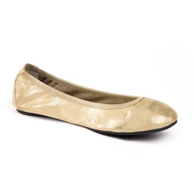 Barbican Gold Shimmer ballerinas from Cocorose London