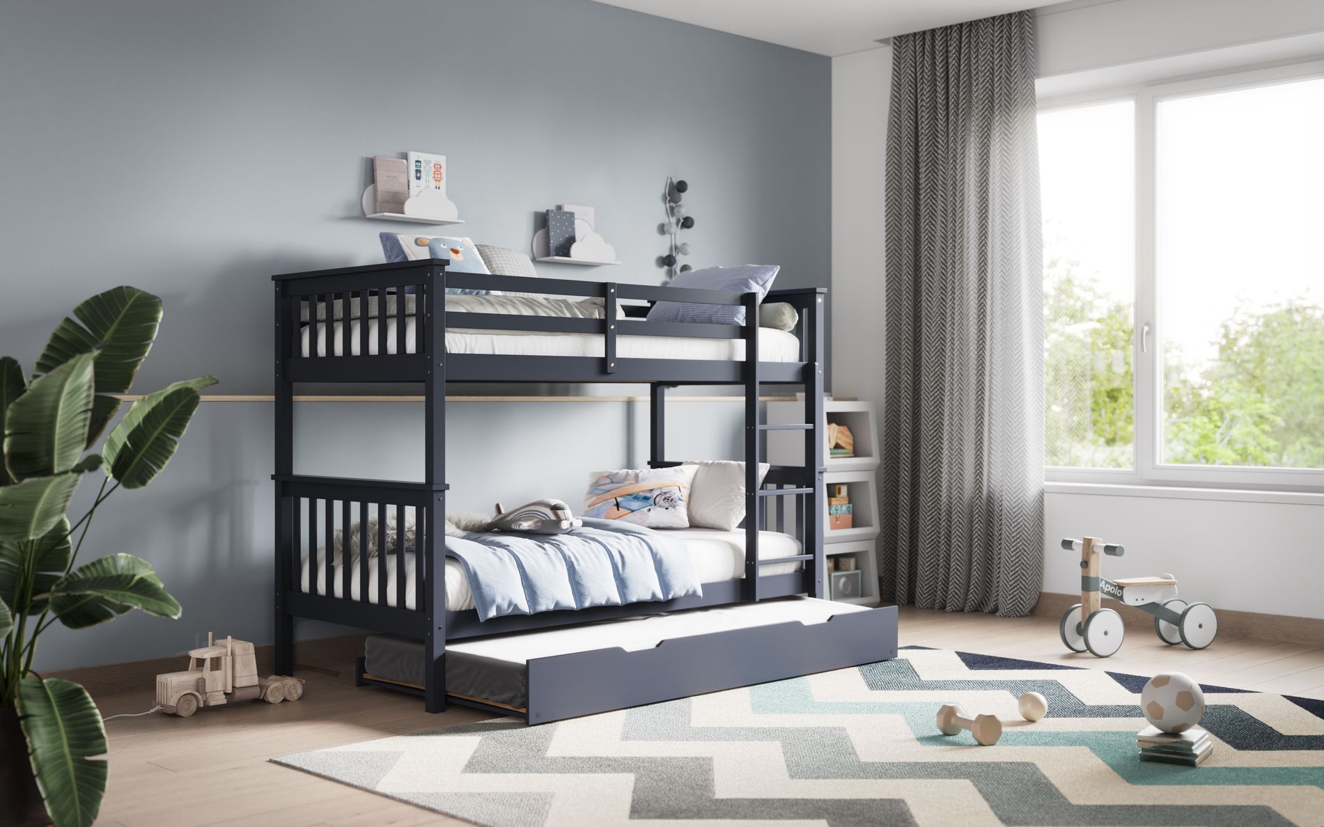 Flair Zoom Detachable Bunk Bed with Trundle