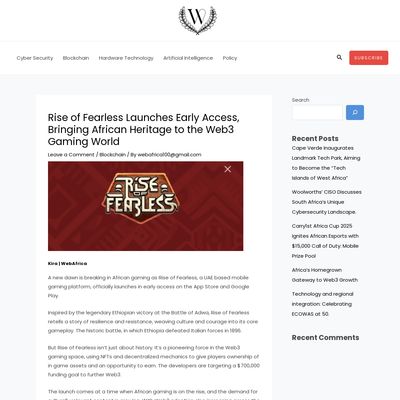 Screencapture of Webafrica.tech