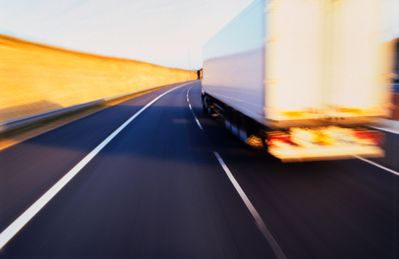 Lorry on road in UK