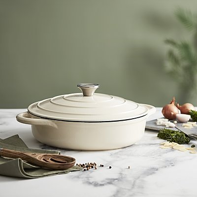 Barbary & Oak BO800253CRM Foundry 28cm Shallow Casserole Cast Iron Camembert Cream.jpg