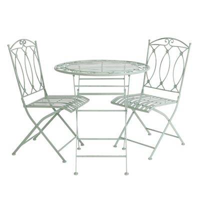 Heritage Green Decorative Rustic Metal Garden Bistro Set