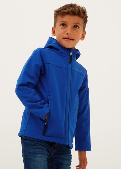  Koroma Kids Softshell Hooded Jacket - Aegean blue