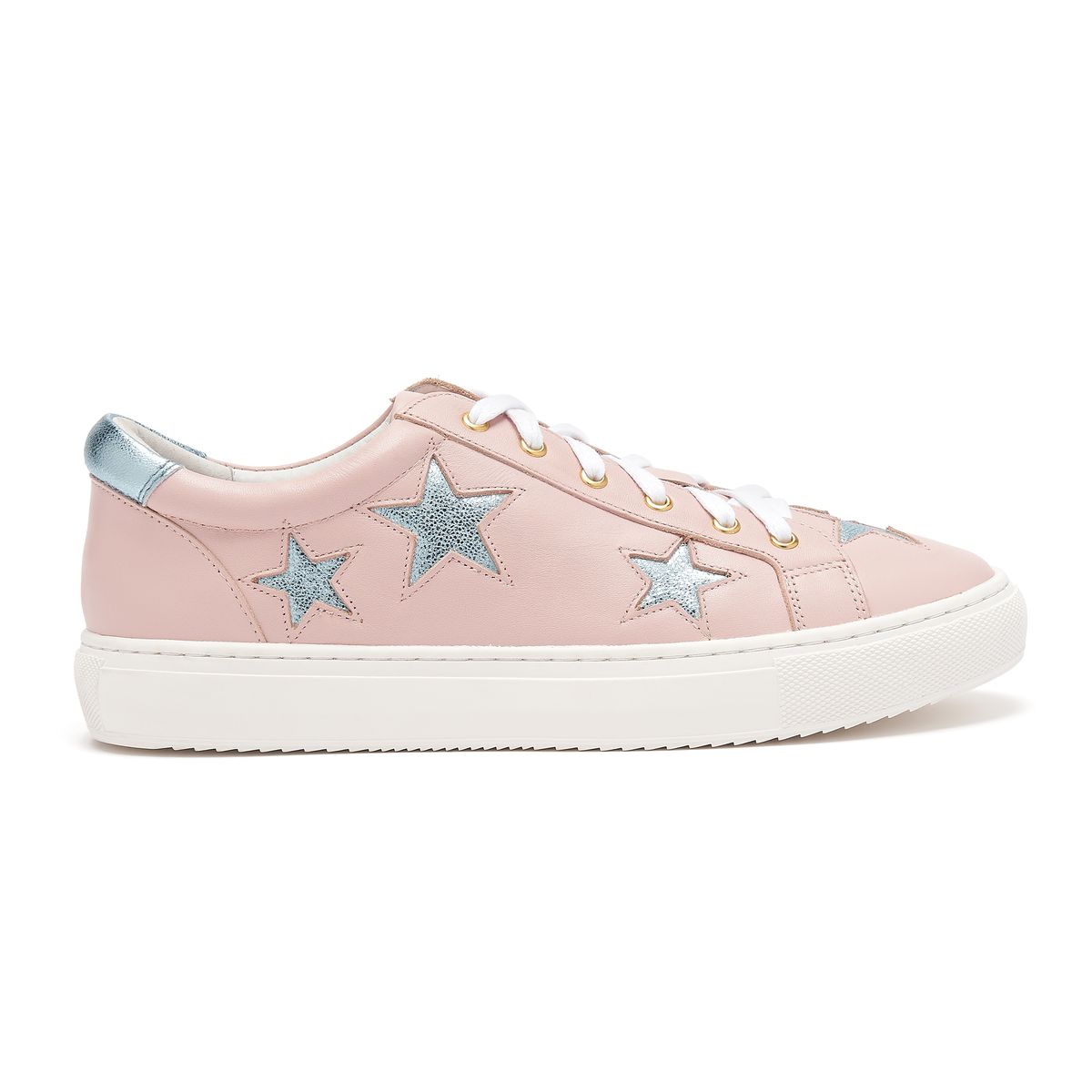 Hoxton Pastel Pink Trainers with Blue Stars by Cocorose London