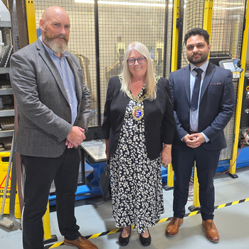 (from left to right) Nick Hayler BEAMA with Judy Rogers, Hastings Mayor and Fhaheen Khan, Senior Economist Make UK